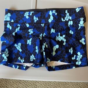Under Armour Women's Athletic Shorts - Blue and Black Pattern